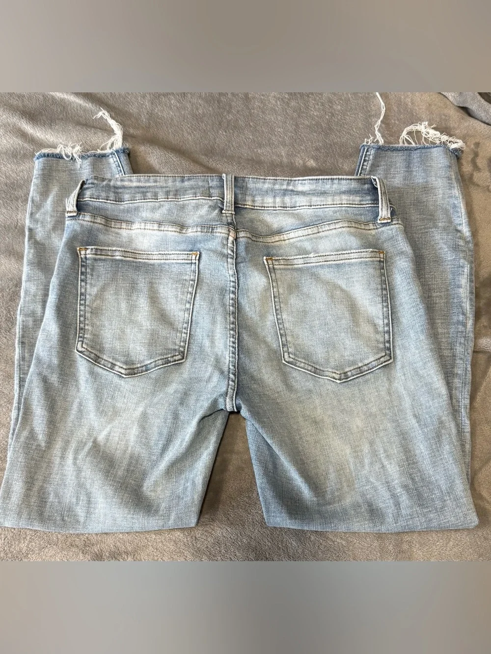 Pistola Light Blue Denim distressed Raw Hem Jeans